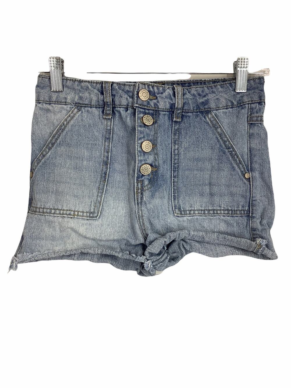 Epic Threads Girls Denim Blue Button-Fly Jean Shorts Kids Youth Size 14